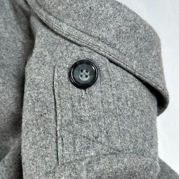 Gently Loved DKNY Women's Size 0 Double-Breasted gray Peacoat Zip Pockets READ - Picture 15 of 16